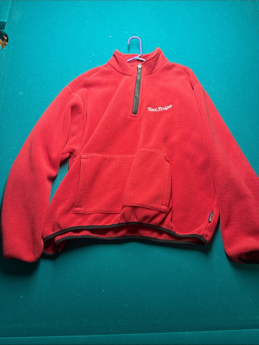 Champion Red Quarter-Zip Fleece Pullover